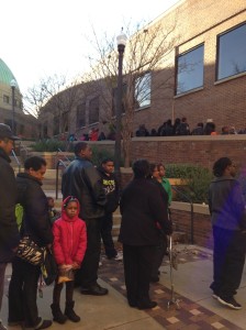 The line to enter the Birmingham Civil Rights Institute.